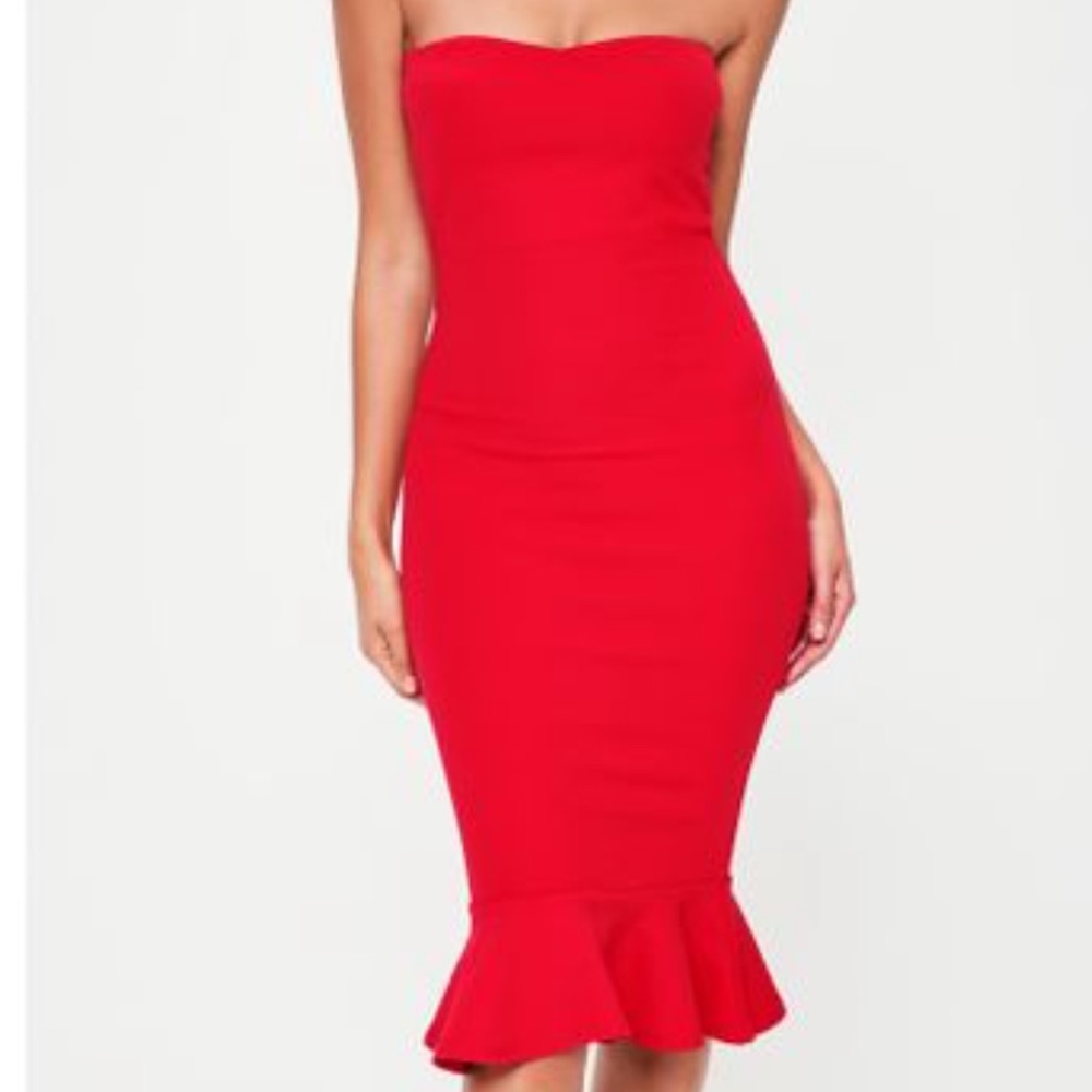 Women's Red Midi Dress